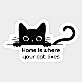 Home is where your cat lives Sticker